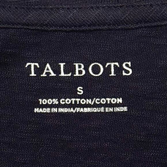 Talbots Top 3/4 Sleeve Marthas Vineyard Postage Stamp Coastal Navy Blue Small - Picture 3 of 8